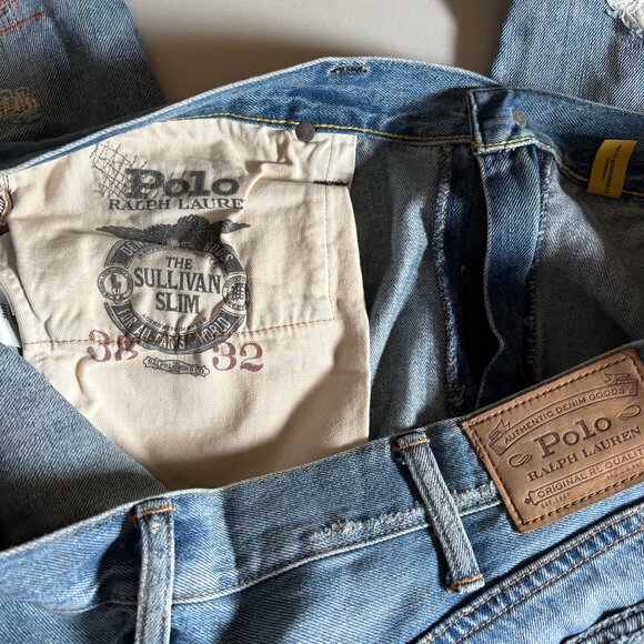 Polo Ralph Lauren The Sullivan Slim Patch Distressed Jeans - Men's Size 38*30 - Picture 5 of 12